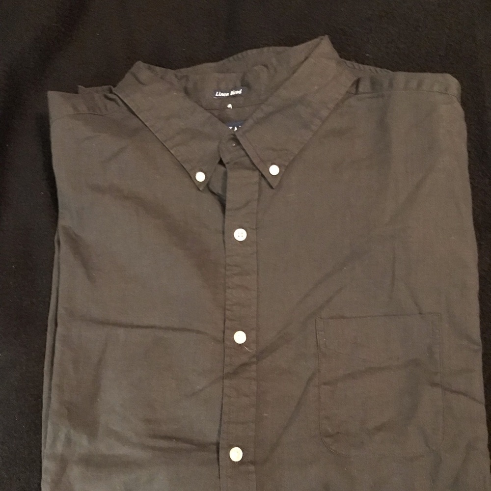 Chaps XXL LINEN blend black long sleeve shirt